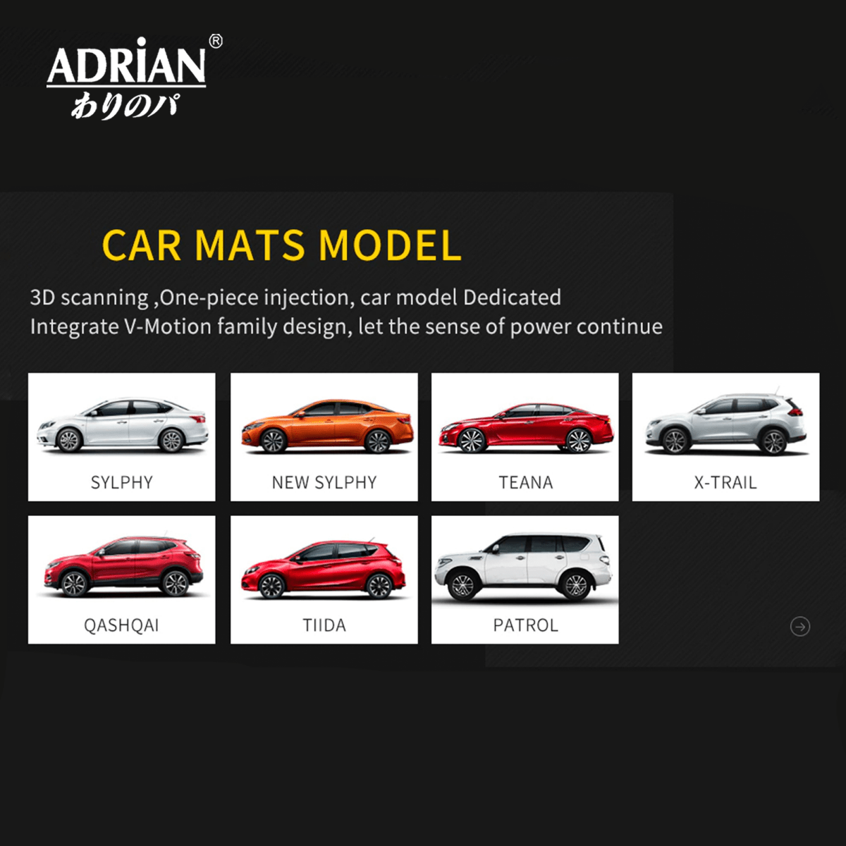 Nissan Altima 2019 - 2025 - Adrian Car Mats Pro Series - Adrian